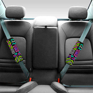 Neon Native Aztec Pattern Print Car Seat Belt Covers