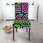 Neon Native Aztec Pattern Print Dining Chair Slipcover