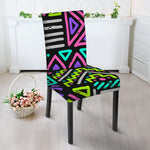 Neon Native Aztec Pattern Print Dining Chair Slipcover