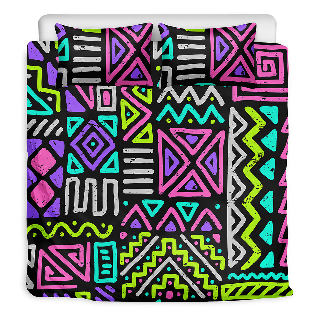 Neon Native Aztec Pattern Print Duvet Cover Bedding Set