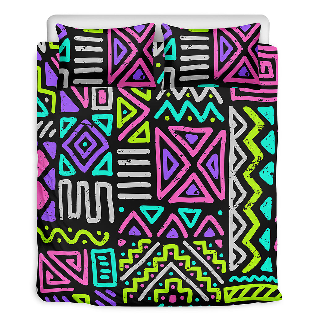 Neon Native Aztec Pattern Print Duvet Cover Bedding Set