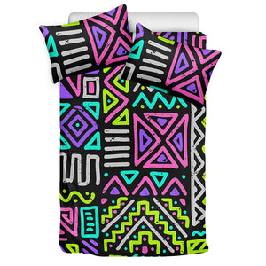 Neon Native Aztec Pattern Print Duvet Cover Bedding Set