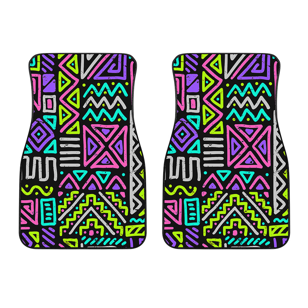 Neon Native Aztec Pattern Print Front Car Floor Mats