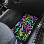 Neon Native Aztec Pattern Print Front Car Floor Mats