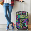 Neon Native Aztec Pattern Print Luggage Cover GearFrost