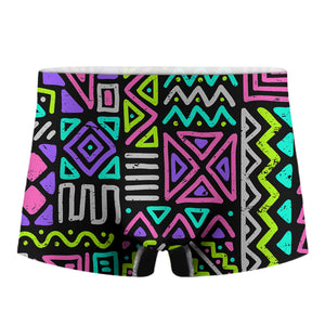 Neon Native Aztec Pattern Print Men's Boxer Briefs