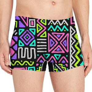 Neon Native Aztec Pattern Print Men's Boxer Briefs