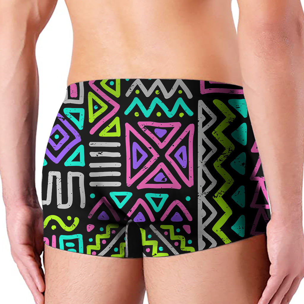 Neon Native Aztec Pattern Print Men's Boxer Briefs