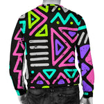 Neon Native Aztec Pattern Print Men's Crewneck Sweatshirt GearFrost