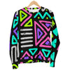 Neon Native Aztec Pattern Print Men's Crewneck Sweatshirt GearFrost