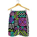 Neon Native Aztec Pattern Print Men's Shorts