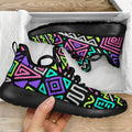 Neon Native Aztec Pattern Print Mesh Knit Shoes