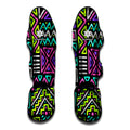 Neon Native Aztec Pattern Print Muay Thai Shin Guards