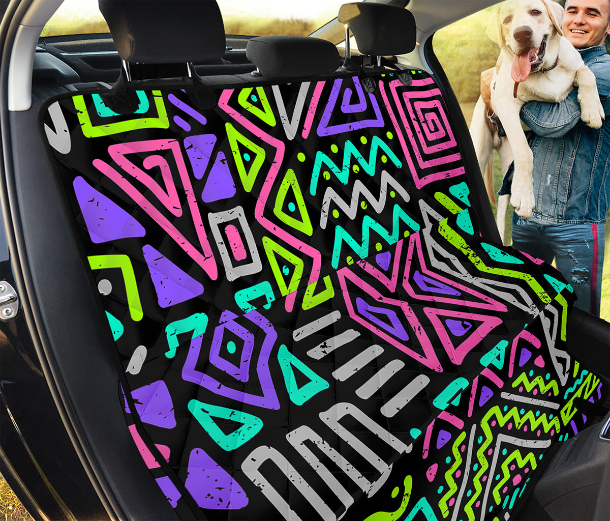 Neon Native Aztec Pattern Print Pet Car Back Seat Cover