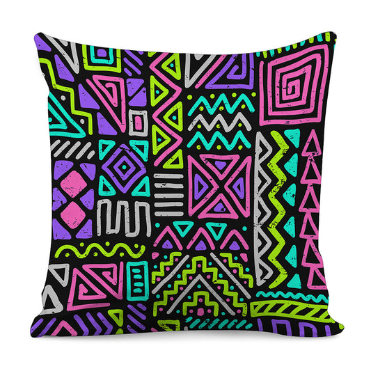 Neon Native Aztec Pattern Print Pillow Cover