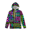 Neon Native Aztec Pattern Print Pullover Hoodie