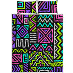 Neon Native Aztec Pattern Print Quilt Bed Set