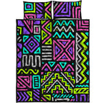 Neon Native Aztec Pattern Print Quilt Bed Set