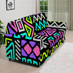 Neon Native Aztec Pattern Print Sofa Cover