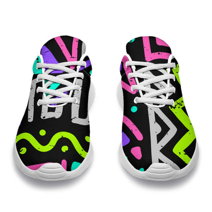 Neon Native Aztec Pattern Print Sport Shoes GearFrost