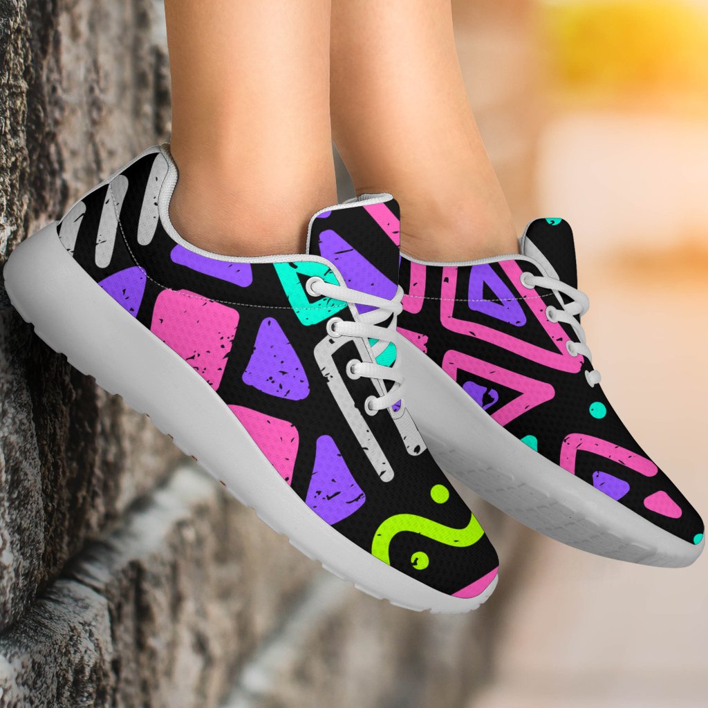 Neon Native Aztec Pattern Print Sport Shoes GearFrost