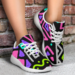 Neon Native Aztec Pattern Print Sport Shoes GearFrost