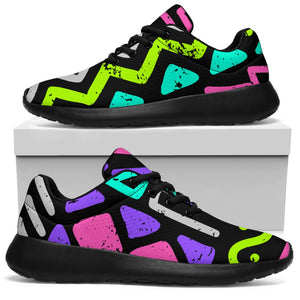 Neon Native Aztec Pattern Print Sport Shoes GearFrost