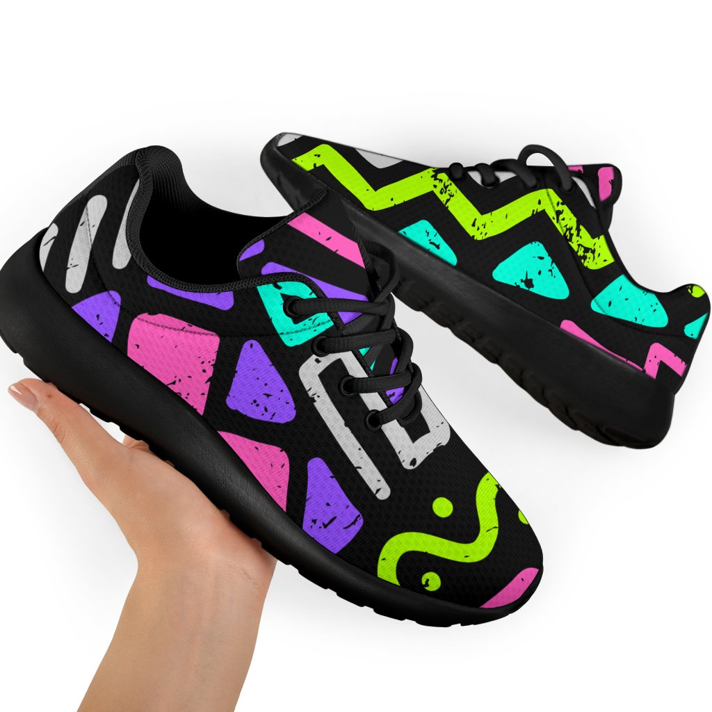 Neon Native Aztec Pattern Print Sport Shoes GearFrost