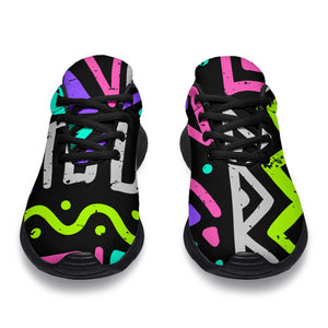 Neon Native Aztec Pattern Print Sport Shoes GearFrost