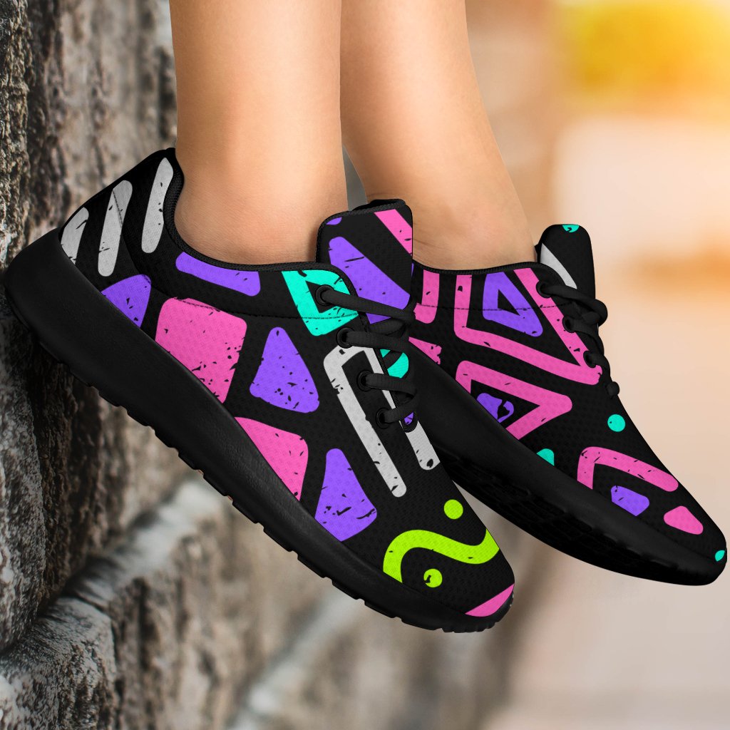 Neon Native Aztec Pattern Print Sport Shoes GearFrost