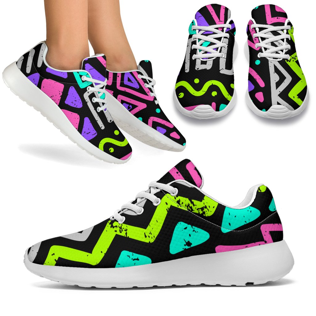 Neon Native Aztec Pattern Print Sport Shoes GearFrost