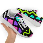 Neon Native Aztec Pattern Print Sport Shoes GearFrost