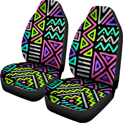 Neon Native Aztec Pattern Print Universal Fit Car Seat Covers