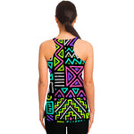 Neon Native Aztec Pattern Print Women's Racerback Tank Top