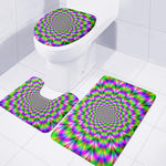 Neon Psychedelic Optical Illusion 3 Piece Bath Mat Set
