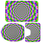 Neon Psychedelic Optical Illusion 3 Piece Bath Mat Set