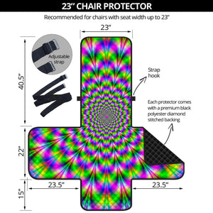 Neon Psychedelic Optical Illusion Armchair Protector