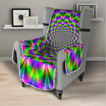 Neon Psychedelic Optical Illusion Armchair Protector