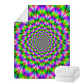 Neon Psychedelic Optical Illusion Blanket