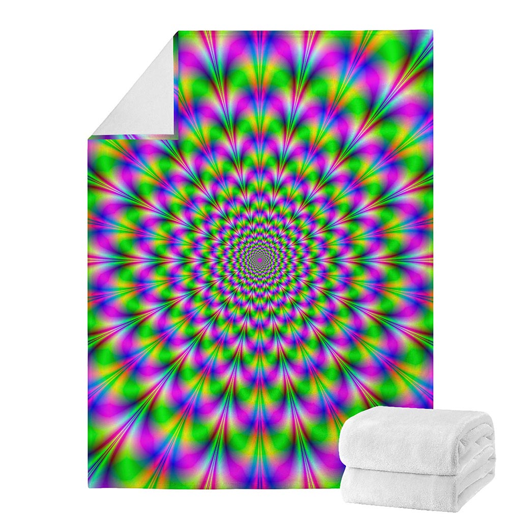 Neon Psychedelic Optical Illusion Blanket