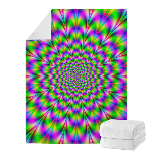 Neon Psychedelic Optical Illusion Blanket