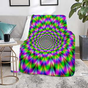 Neon Psychedelic Optical Illusion Blanket