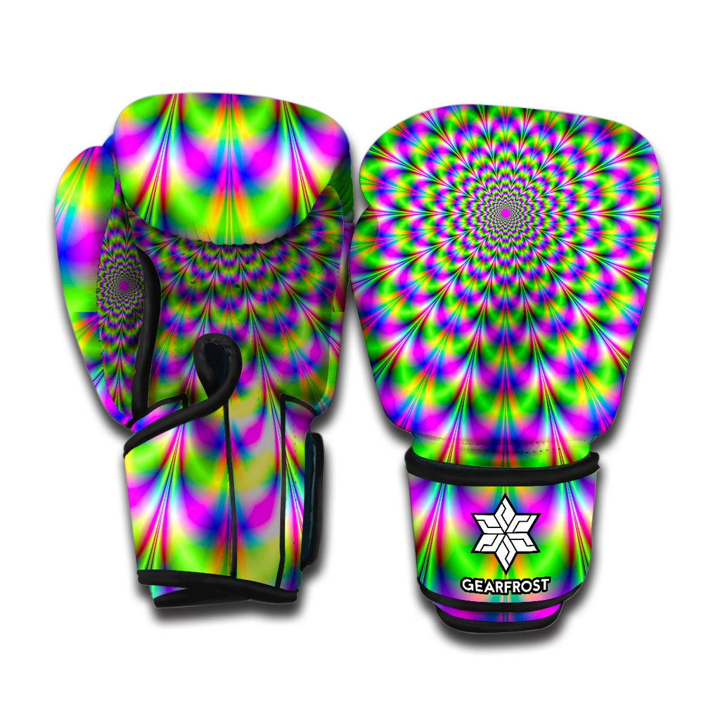 Neon Psychedelic Optical Illusion Boxing Gloves