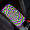 Neon Psychedelic Optical Illusion Car Center Console Cover