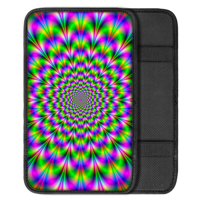 Neon Psychedelic Optical Illusion Car Center Console Cover