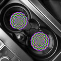 Neon Psychedelic Optical Illusion Car Coasters