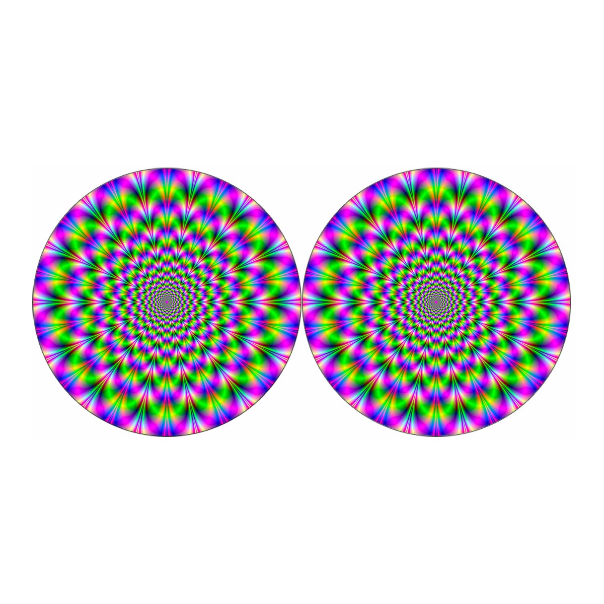 Neon Psychedelic Optical Illusion Car Coasters