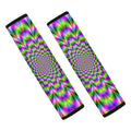 Neon Psychedelic Optical Illusion Car Seat Belt Covers