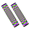 Neon Psychedelic Optical Illusion Car Seat Belt Covers