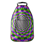 Neon Psychedelic Optical Illusion Car Seat Organizers